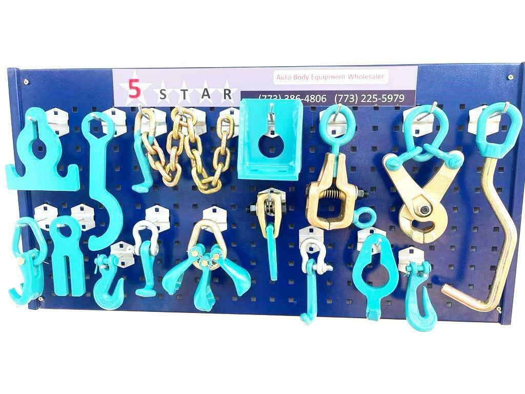 SET#70 - 16 PIECE HEAVY DUTY AUTO BODY FRAME MACHINE CLAMPS SET & PULLING TOOLS