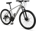 Neffice Men Mountain Bike, Front Suspension, 24 Speed, 27.5 Inch Frame &amp; Wheels, Aluminum Frame,Double Disc Brake Bicycle with Repair Tools and Pumps for Adult Men Women (Matte Grey)