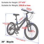 Lilypelle 20/24/26/27.5 Inch Boys Girls Mountain Bike with Low Step Through,21 Speed Aluminum Frame Mountain Bicycles Light Weight City Road bicycle for Men Women