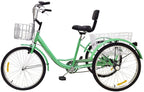 Adult Tricycle Single Speed,Three-Wheeled Cruise Trike with Front &amp; Rear Baskets for Recreation, Shopping, Picnics Exercise,Men's Women's Tricycles