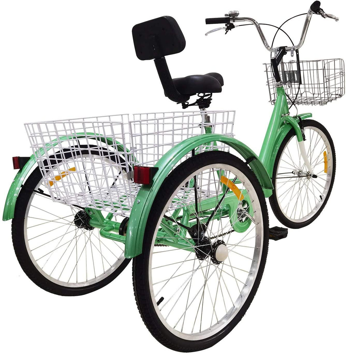 Adult Tricycle Single Speed,Three-Wheeled Cruise Trike with Front &amp; Rear Baskets for Recreation, Shopping, Picnics Exercise,Men's Women's Tricycles