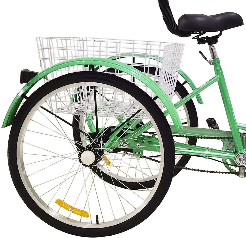 Adult Tricycle Single Speed,Three-Wheeled Cruise Trike with Front &amp; Rear Baskets for Recreation, Shopping, Picnics Exercise,Men's Women's Tricycles