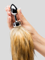 DOMINIX Deluxe Stainless Steel Medium Faux Fox Tail Butt Plug, Silver