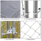 PawHut 10' x 10' x 6' Outdoor Chain Link Box Kennel Dog House with Cover - Silver
