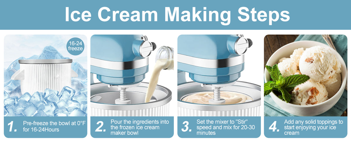 Ice Cream Maker & Shaved Ice Attachment for Kitchen aid Mixer,  Accessories Set Includes Shaved Ice Machine with 8 Ice Molds and Ice Cream Gelato Maker for 4.5 Qt & Larger Stand Mixers