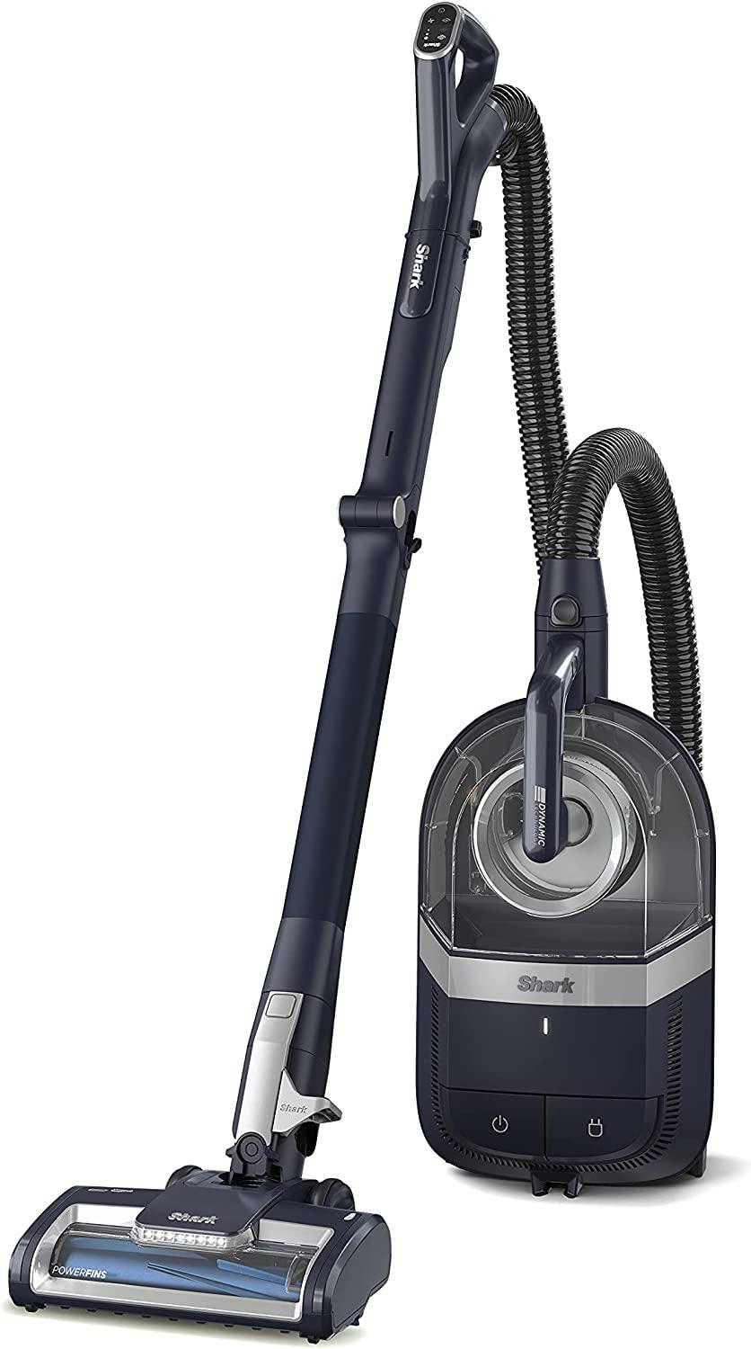 Shark CZ351 Pet Canister Vacuum, Bagless, Corded with Self-Cleaning Brushroll &amp; PowerFins, Navy &amp; Silver