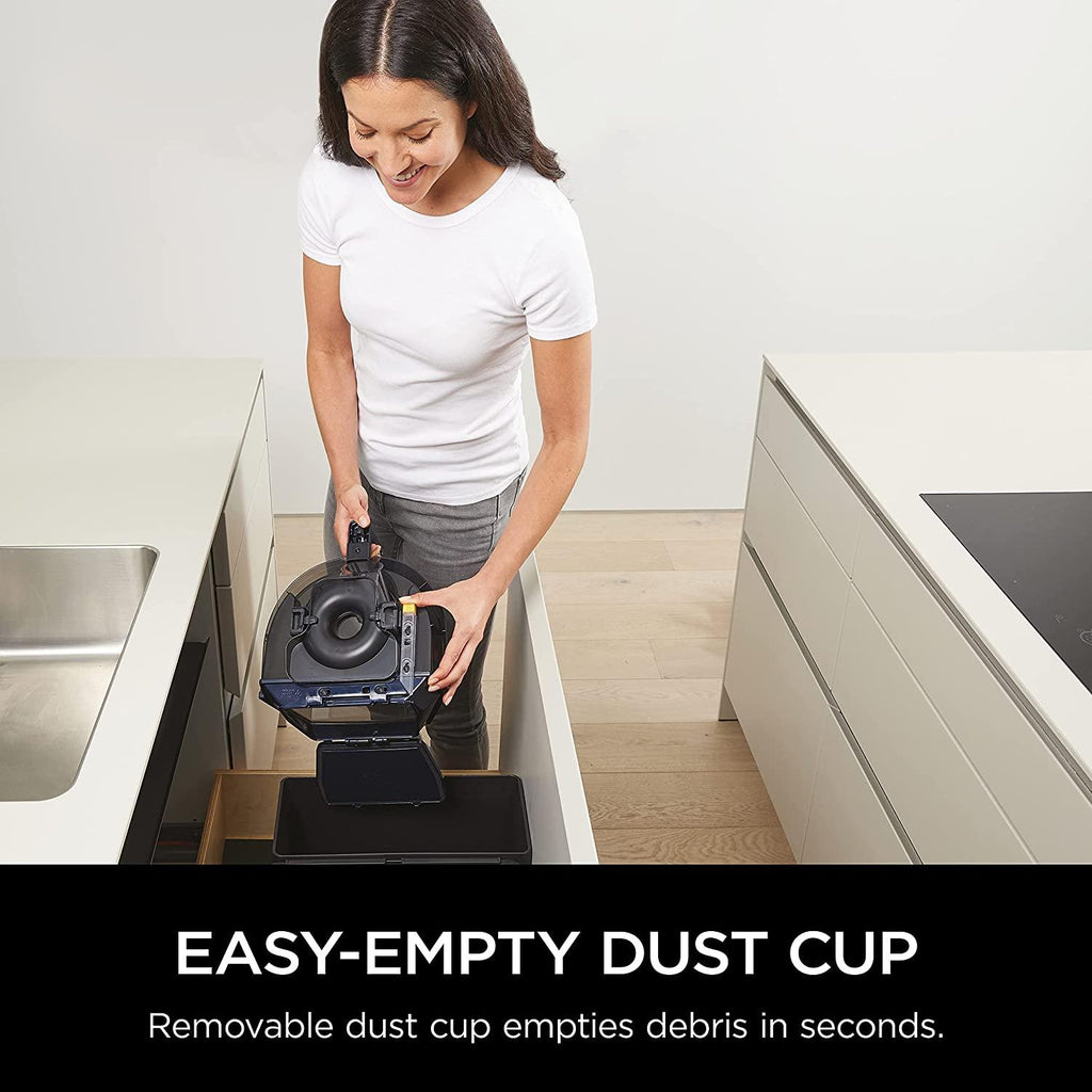 Shark CZ351 Pet Canister Vacuum, Bagless, Corded with Self-Cleaning Brushroll &amp; PowerFins, Navy &amp; Silver