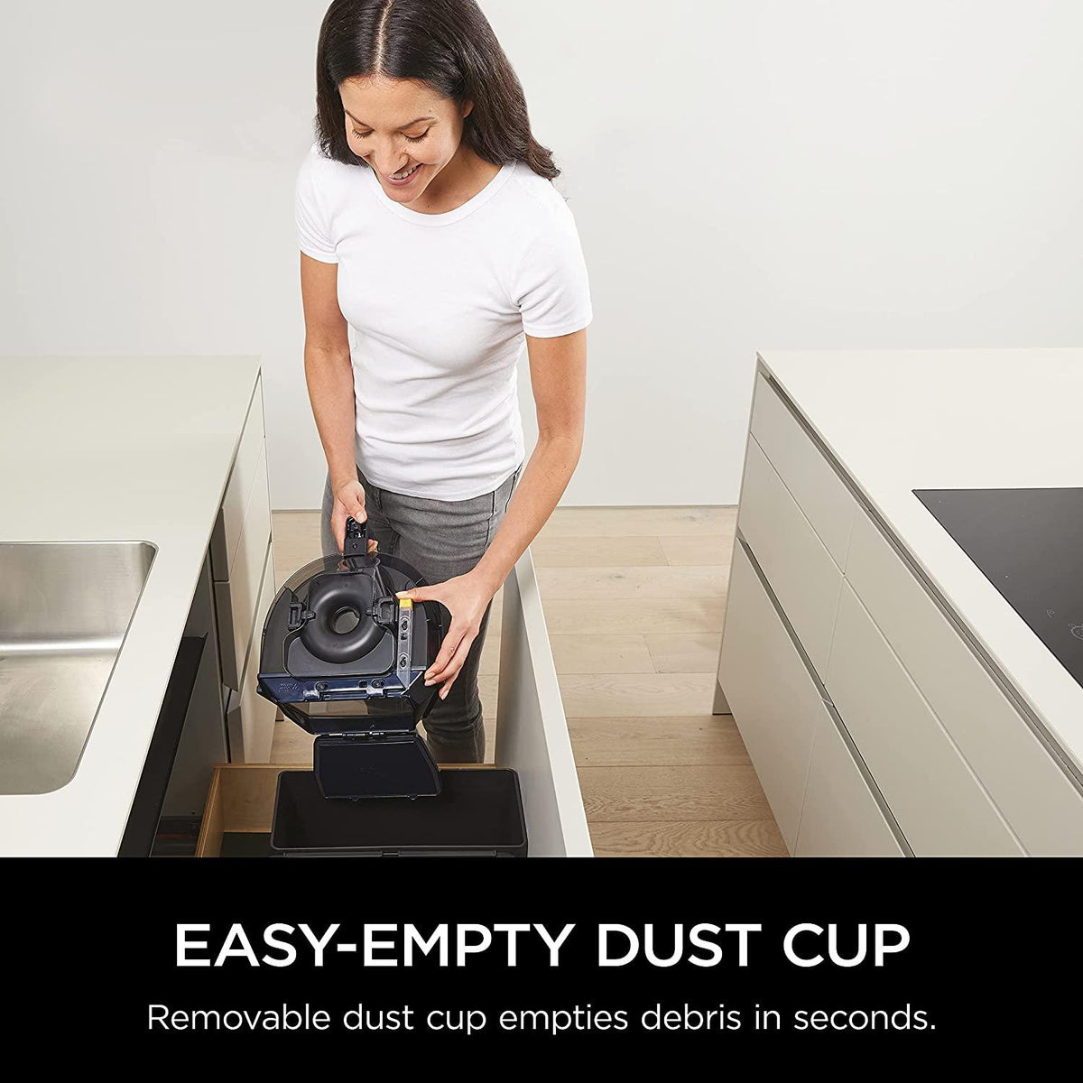 Shark CZ351 Pet Canister Vacuum, Bagless, Corded with Self-Cleaning Brushroll &amp; PowerFins, Navy &amp; Silver
