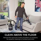 Shark CZ351 Pet Canister Vacuum, Bagless, Corded with Self-Cleaning Brushroll &amp; PowerFins, Navy &amp; Silver