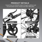 AOSTIRMOTOR Fat Tire Bike, 750W 48V 13AH Ebike with Rack and Fender, 26 ‘’4.0 inch E Mountain Bike, Electric Bicycle for Adults