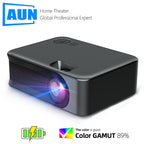 aun mini projector smart tv wifi portable home theater cinema battery sync phone
