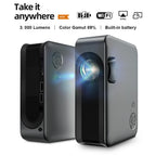 aun mini projector smart tv wifi portable home theater cinema battery sync phone