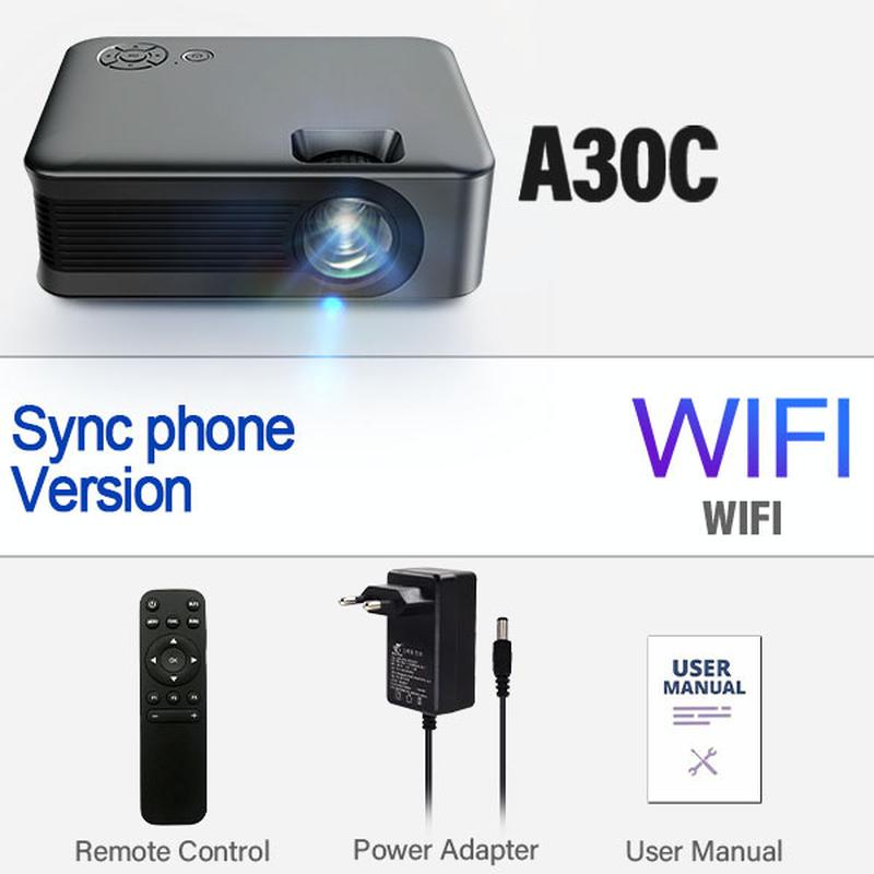 aun mini projector smart tv wifi portable home theater cinema battery sync phone