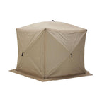 115 in. x 106 in. x 85 in. 5-Sided Tan UV and Water Resistant Roof Polyester and Mesh Portable Modern Gazebo