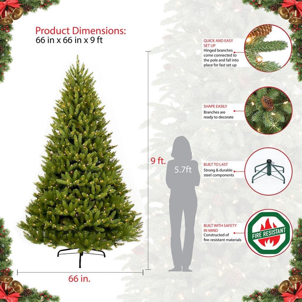 9 ft.Pre-Lit Fraser Fir Artificial Christmas Tree with 1000 Constant Clear Lights