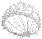Commercial LED LarLight Ball Christmas Light LED Sphere Outdoor Christmas Light Decoration, Fold-Flat Metal Frame (37", White Frame/Warm White Lights)