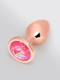 Lovehoney Luxury Crystal Stainless Steel Rose Gold Butt Plug 2.5 Inch, Gold | Gold