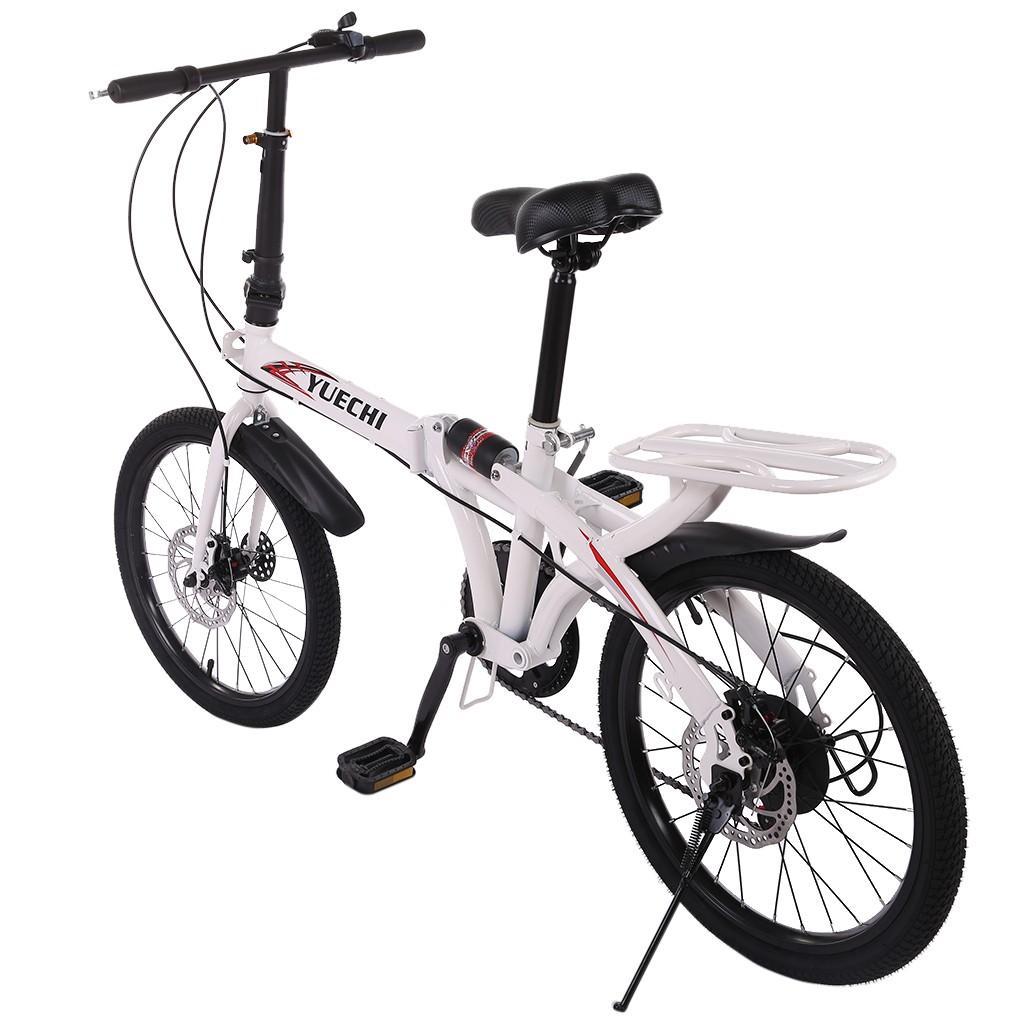 SUNYUAN 20'' Folding City Bike, Travel Bike 7-Speed Folding Mountain Bike Off-Road Students Adult Men and Women Race Bike, Foldable Compact Bicycle