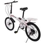 SUNYUAN 20'' Folding City Bike, Travel Bike 7-Speed Folding Mountain Bike Off-Road Students Adult Men and Women Race Bike, Foldable Compact Bicycle
