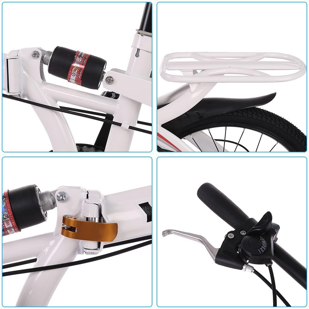 SUNYUAN 20'' Folding City Bike, Travel Bike 7-Speed Folding Mountain Bike Off-Road Students Adult Men and Women Race Bike, Foldable Compact Bicycle