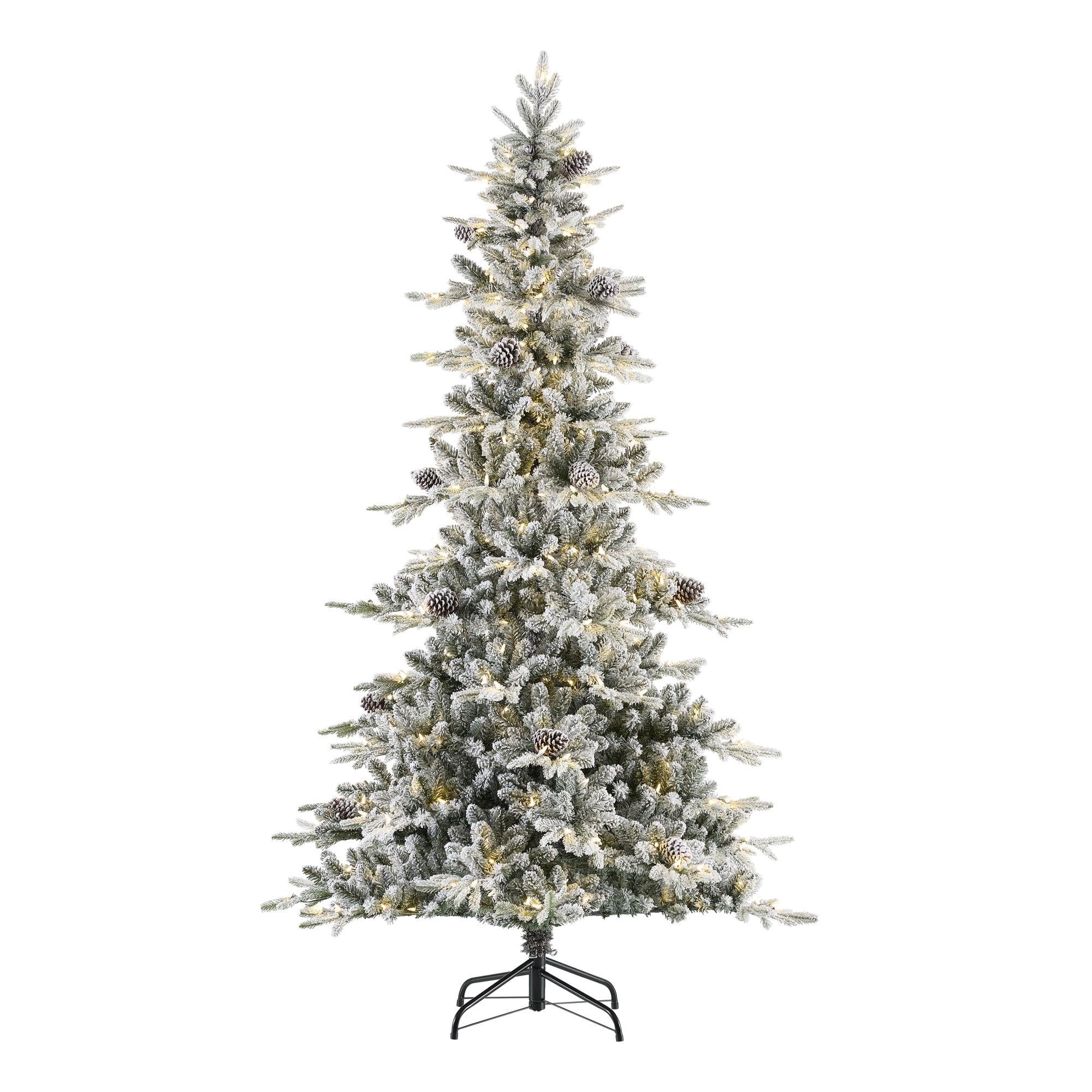 Holiday Time 7.5-Foot Pre-Lit Artificial Flocked Sierra Christmas Tree