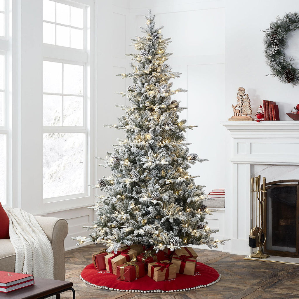 Holiday Time 7.5-Foot Pre-Lit Artificial Flocked Sierra Christmas Tree