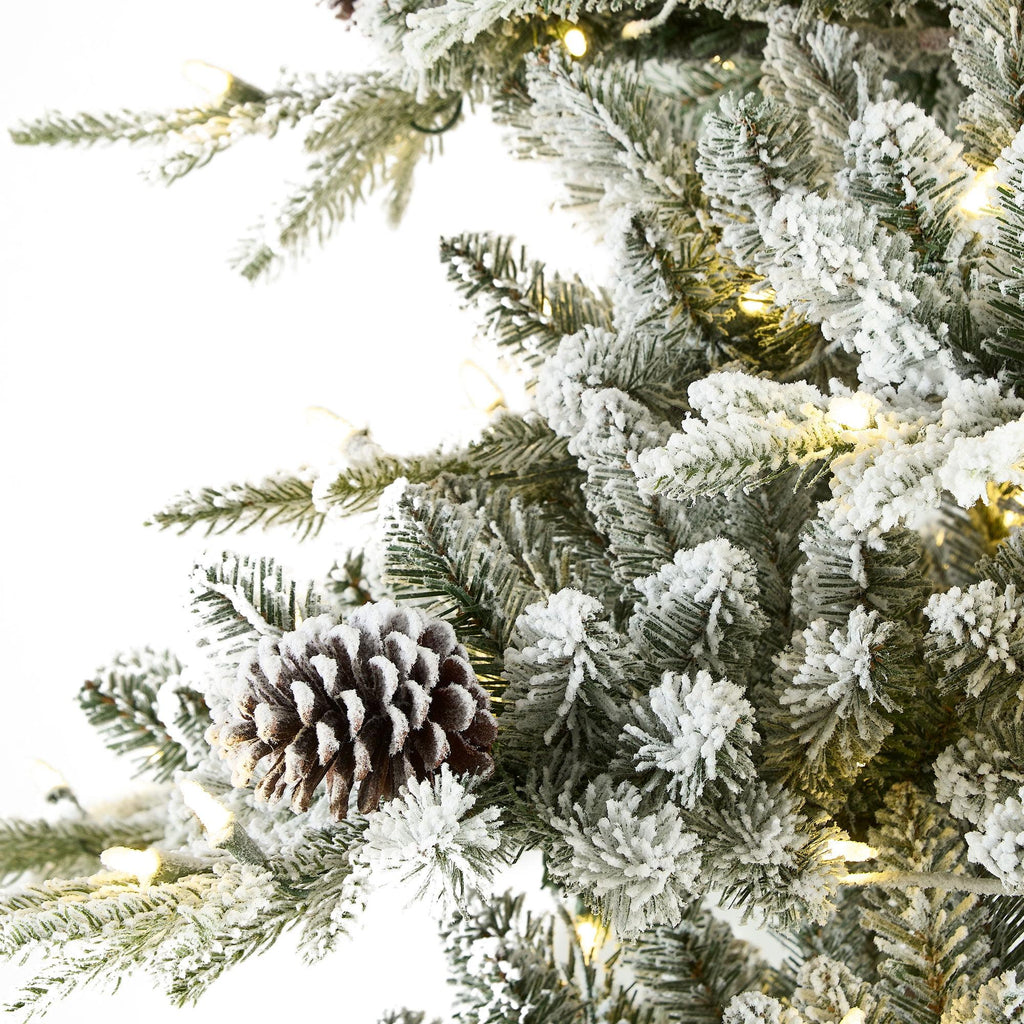 Holiday Time 7.5-Foot Pre-Lit Artificial Flocked Sierra Christmas Tree