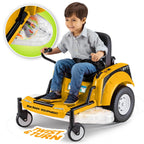 12V Zero Turn Lawn Mower Tractor Toy - Riding Lawn Mower, Outdoor Toys, Kids Electric Car, Ride On Tractor, Dual Handle, Twist and Turn, Speed to 3MPH, Max Weight of 77lbs, A3-7, Yellow