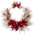 PDGJG Simulation Wreath Christmas Door Decorations Holiday Party  Red Christmas Decoration