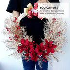 PDGJG Simulation Wreath Christmas Door Decorations Holiday Party  Red Christmas Decoration