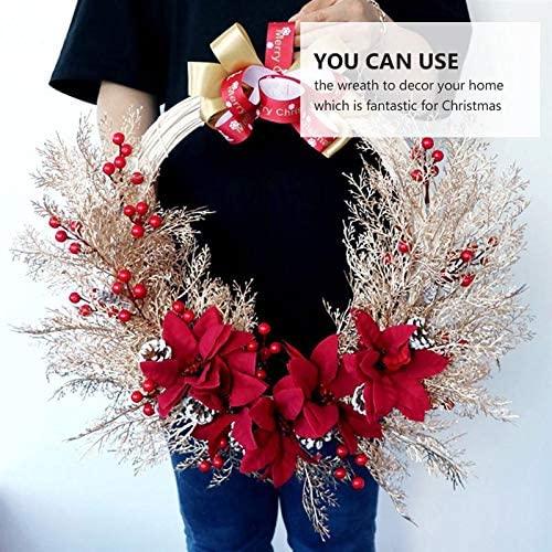 PDGJG Simulation Wreath Christmas Door Decorations Holiday Party  Red Christmas Decoration