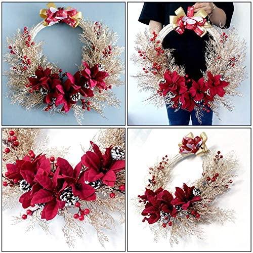 PDGJG Simulation Wreath Christmas Door Decorations Holiday Party  Red Christmas Decoration