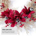 PDGJG Simulation Wreath Christmas Door Decorations Holiday Party  Red Christmas Decoration