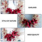 PDGJG Simulation Wreath Christmas Door Decorations Holiday Party  Red Christmas Decoration