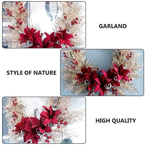 PDGJG Simulation Wreath Christmas Door Decorations Holiday Party  Red Christmas Decoration