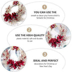 PDGJG Simulation Wreath Christmas Door Decorations Holiday Party  Red Christmas Decoration