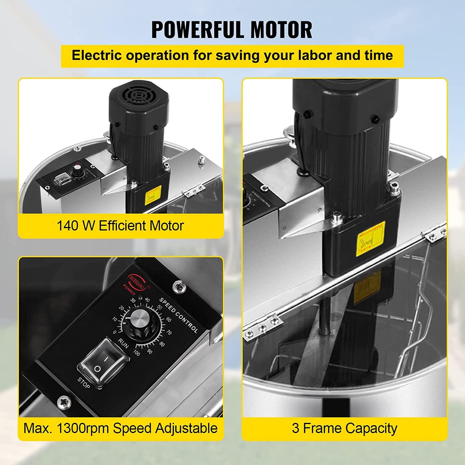 bestequip electric honey extractor 3 frame bee extractor stainless steel honey spinner with stand beekeeping equipment