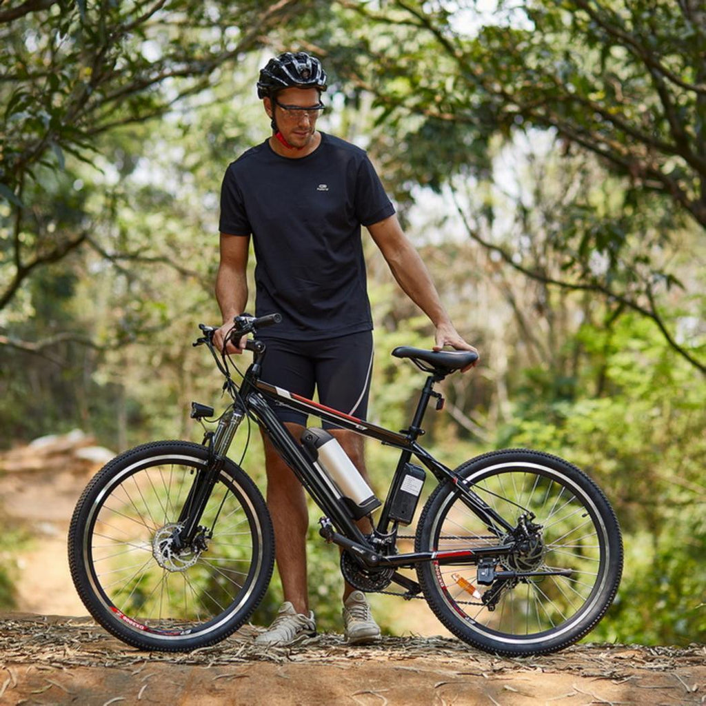 Ayner 26 In. Adult Electric Bike, 250W Brushless Motor, 36V/8Ah Removable Lithium-Ion Battery Fast Charge, Mountain Bicycle with Dual Disc Brakes, 21 Speed Gears, Black