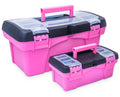 Pink Tool Box for Women - Sewing, Art & Craft Organizer Small & LarPlastic Tool Box with Handle - Pink Toolbox Sewing Tool StoraBox - Portable Mini LocTool Boxes (2 Pack)