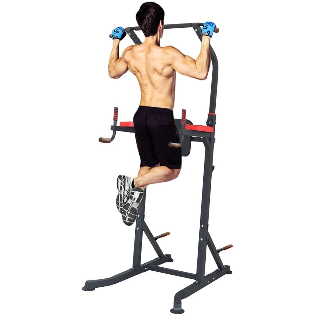 Power Tower 6 Sections Adjustable Height Pull-Up Bars Dip Station for Home Gym