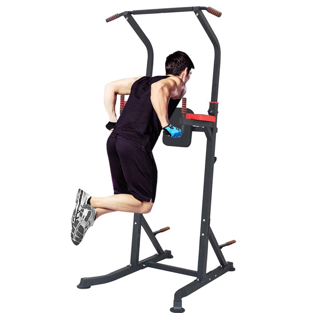 Power Tower 6 Sections Adjustable Height Pull-Up Bars Dip Station for Home Gym