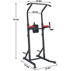 Power Tower 6 Sections Adjustable Height Pull-Up Bars Dip Station for Home Gym