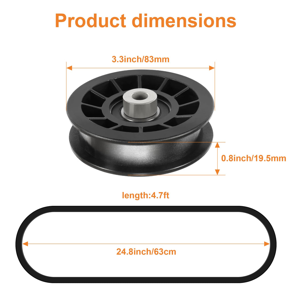 539110311 539110411 Drive Idler Pulley Drive Belt Kit Fits for  Z254F Z200 460ZX Lawn Mower Tractor, Replace 607163 14259 12400