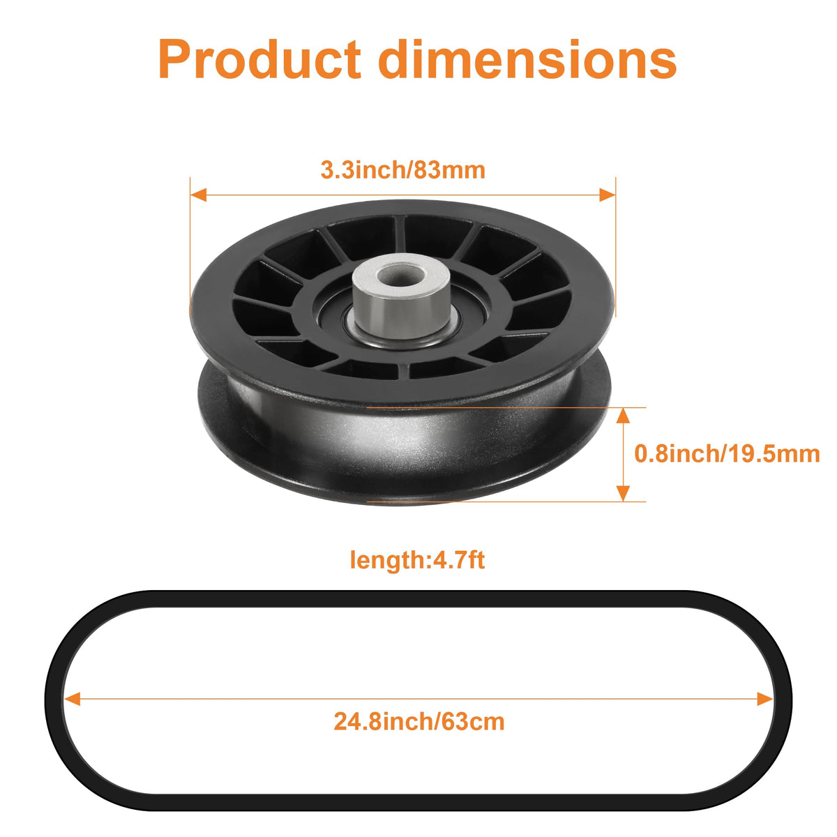 539110311 539110411 Drive Idler Pulley Drive Belt Kit Fits for  Z254F Z200 460ZX Lawn Mower Tractor, Replace 607163 14259 12400