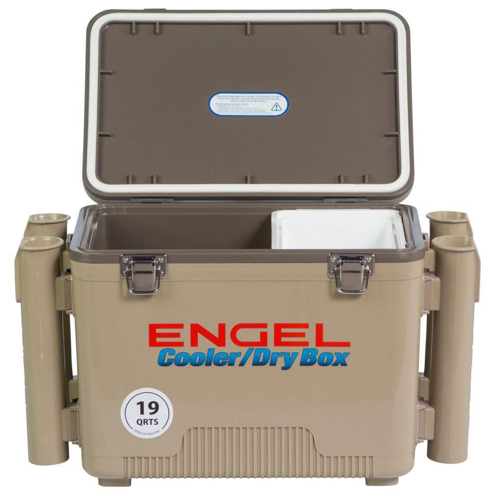 19 qt. Fishing Rod Holder Insulated Cooler Case, Tan (2-Pack)