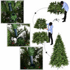 8 ft. Pre-Lit Dense PVC Christmas Tree Spruce Hinged with 880 LED Lights and Stand