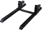 mophorn pallet forks 58.7" 4000 lbs max, clamp on tractor bucket forks with adjustable stabilizer bar, heavy duty front loader forks, fork attachment for skid steer,loader bucket