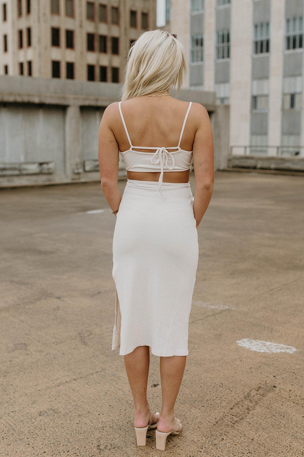 midi slit dress