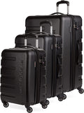 7366 Hardside Expandable Luggage with Spinner Wheels, Black, 3-Piece Set (19/23/27)