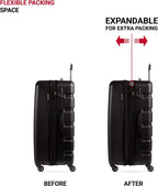 7366 Hardside Expandable Luggage with Spinner Wheels, Black, 3-Piece Set (19/23/27)